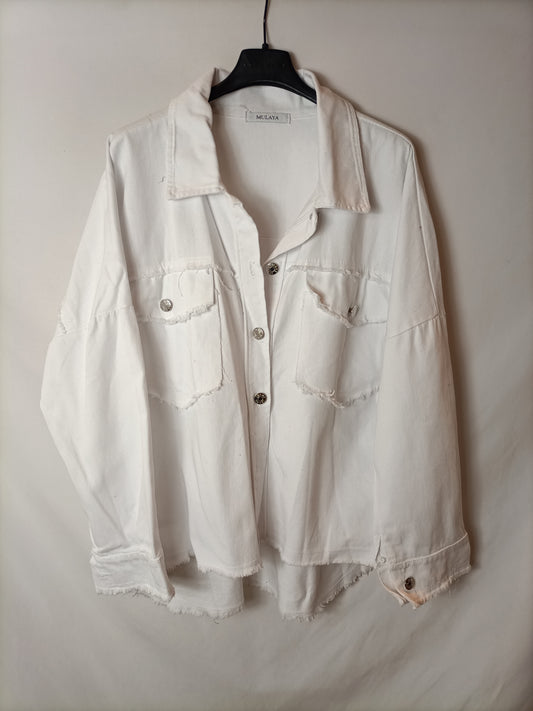 MULAYA. Chaqueta/sobrecamisa denim banca Tu(s/m)