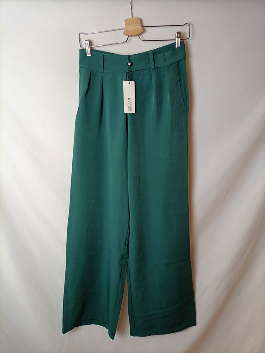 MOLLY BRACKEN. Wide-leg green trousers S.xs