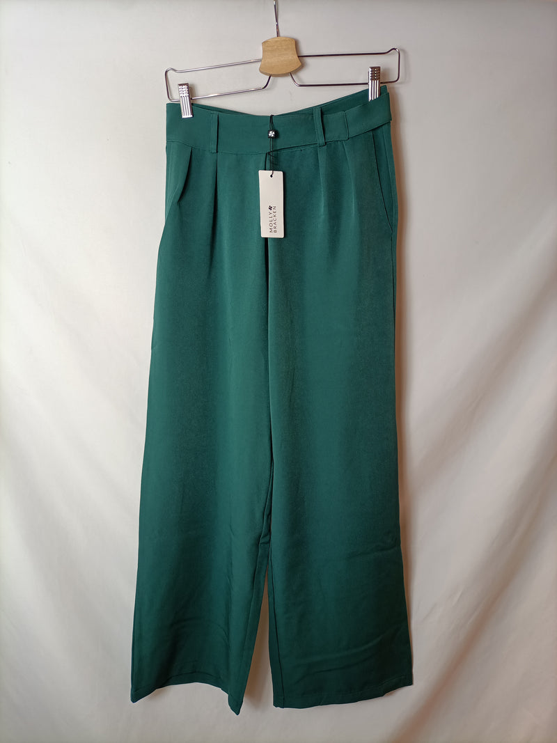 MOLLY BRACKEN. Pantalón ancho verde T.xs