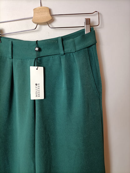 MOLLY BRACKEN. Wide-leg green trousers S.xs