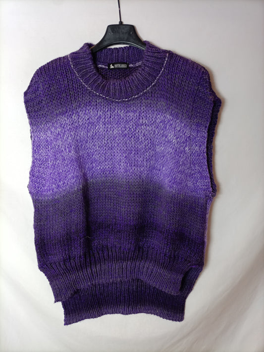 I SAY IT. Purple vest, knitted Tu(s/m)