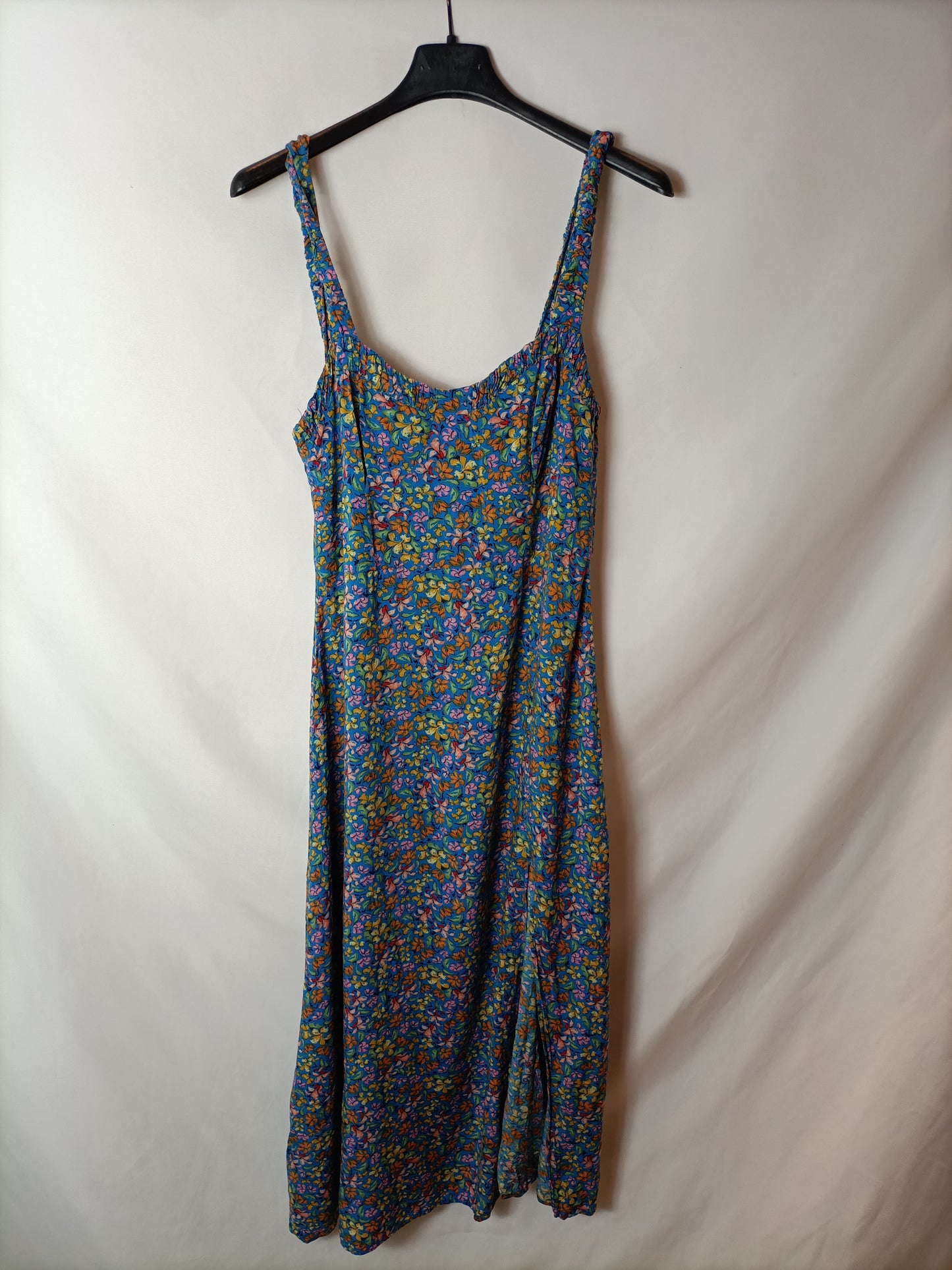 ZARA. Vestido midi flores T.s