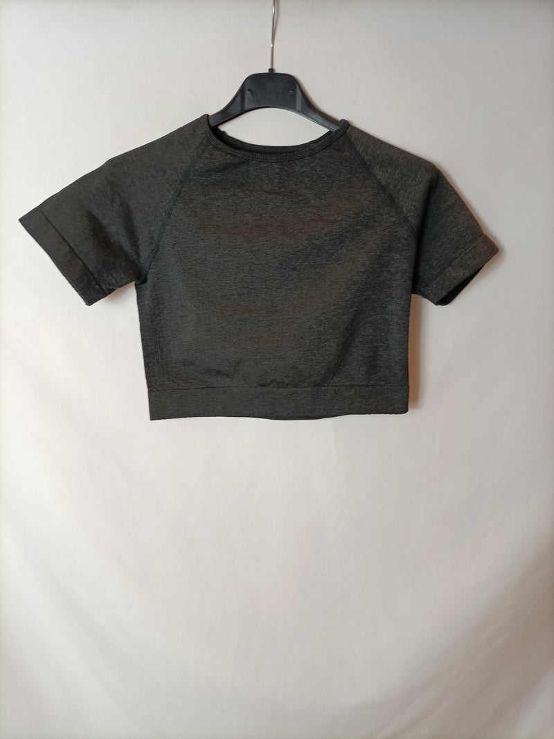 OTRAS. Camiseta crop gris T.u(s)