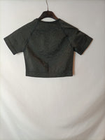OTRAS. Camiseta crop gris T.u(s)