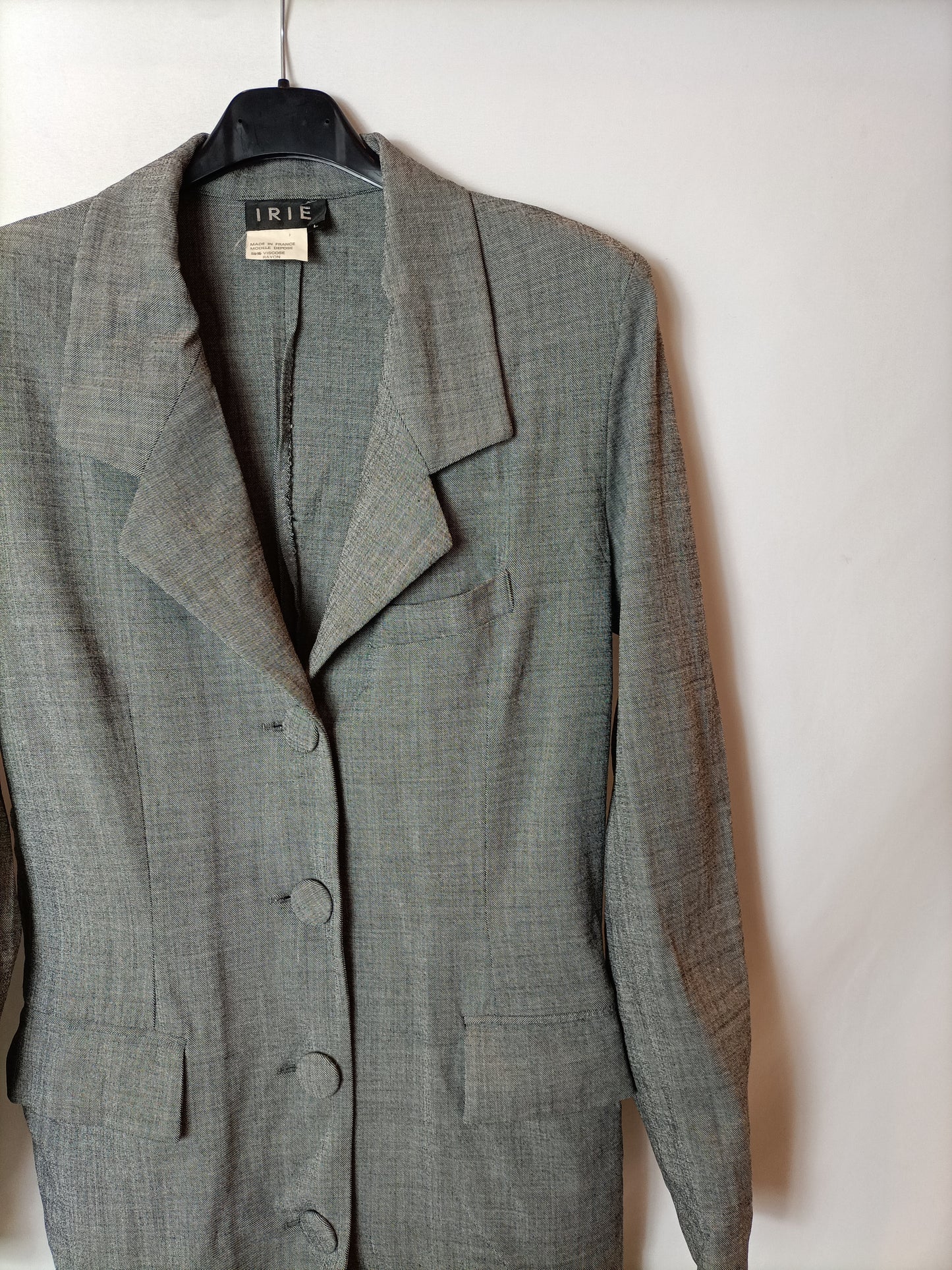 IRIE. Chaqueta gris larga T.l