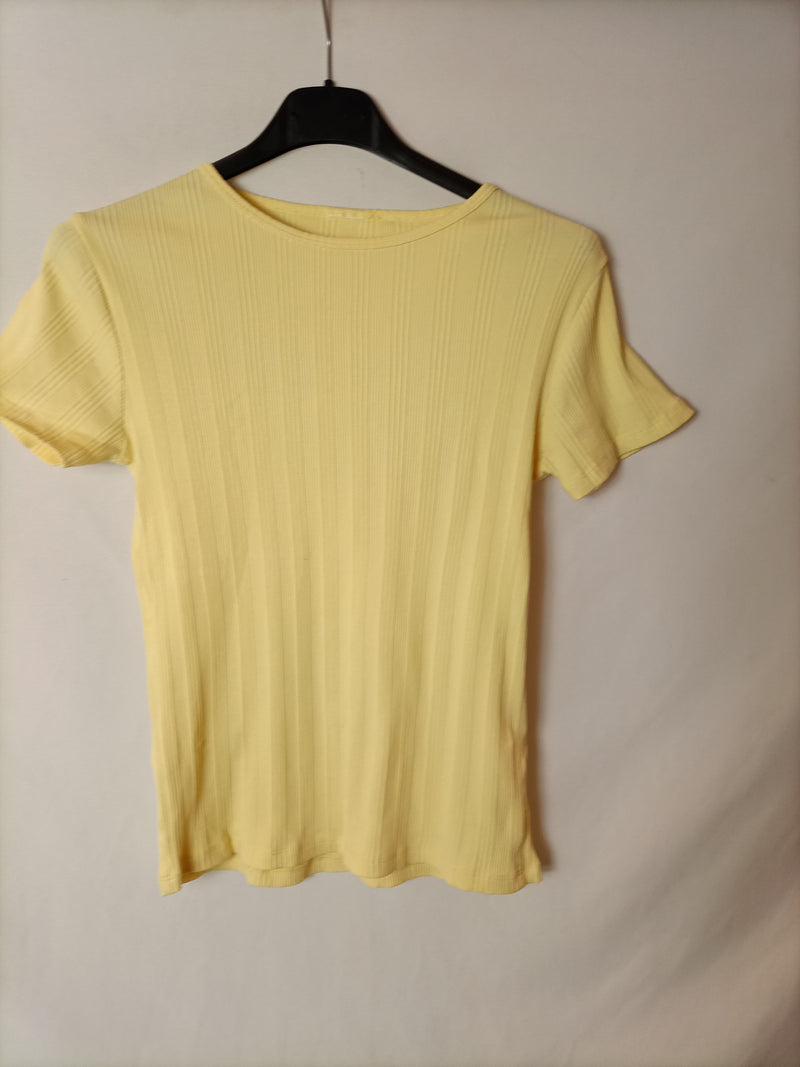 OTRAS. camiseta canalé amarilla T.u(xs)