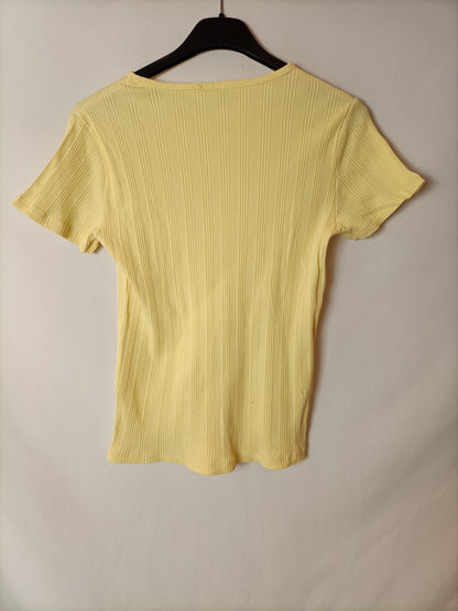 OTRAS. camiseta canalé amarilla T.u(xs)