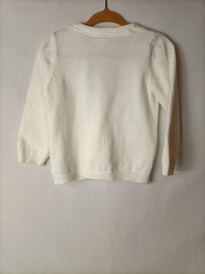 H&amp;M. White cardigan. Size 9-12 months