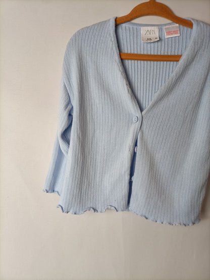 ZARA. Baby blue ribbed cardigan. Size 9-12 months