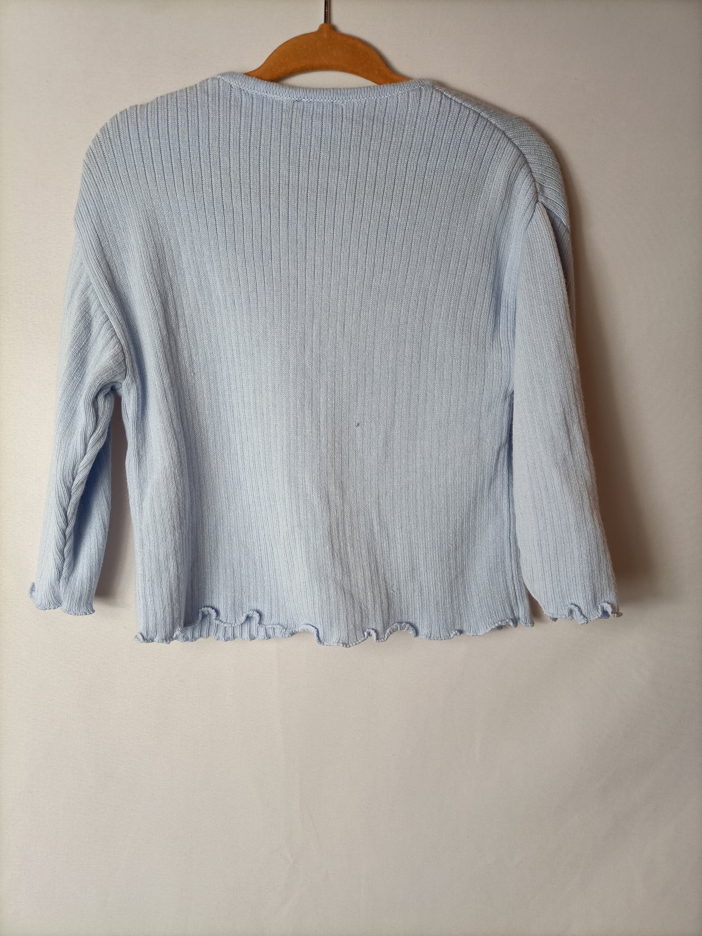 ZARA. Baby blue ribbed cardigan. Size 9-12 months