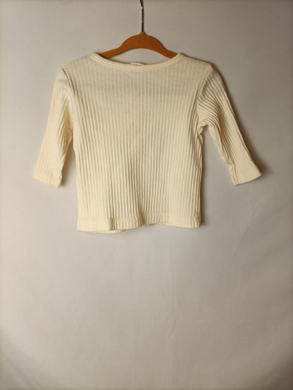 BOHO BABY. Beige ribbed T-shirt. Size 6-12 months