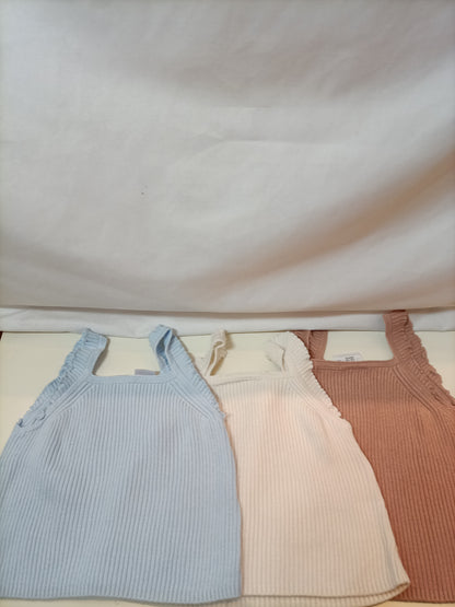ZARA. 3-pack ribbed tops. Size 9-12 months