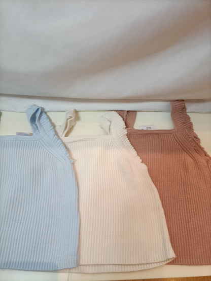 ZARA. 3-pack ribbed tops. Size 9-12 months