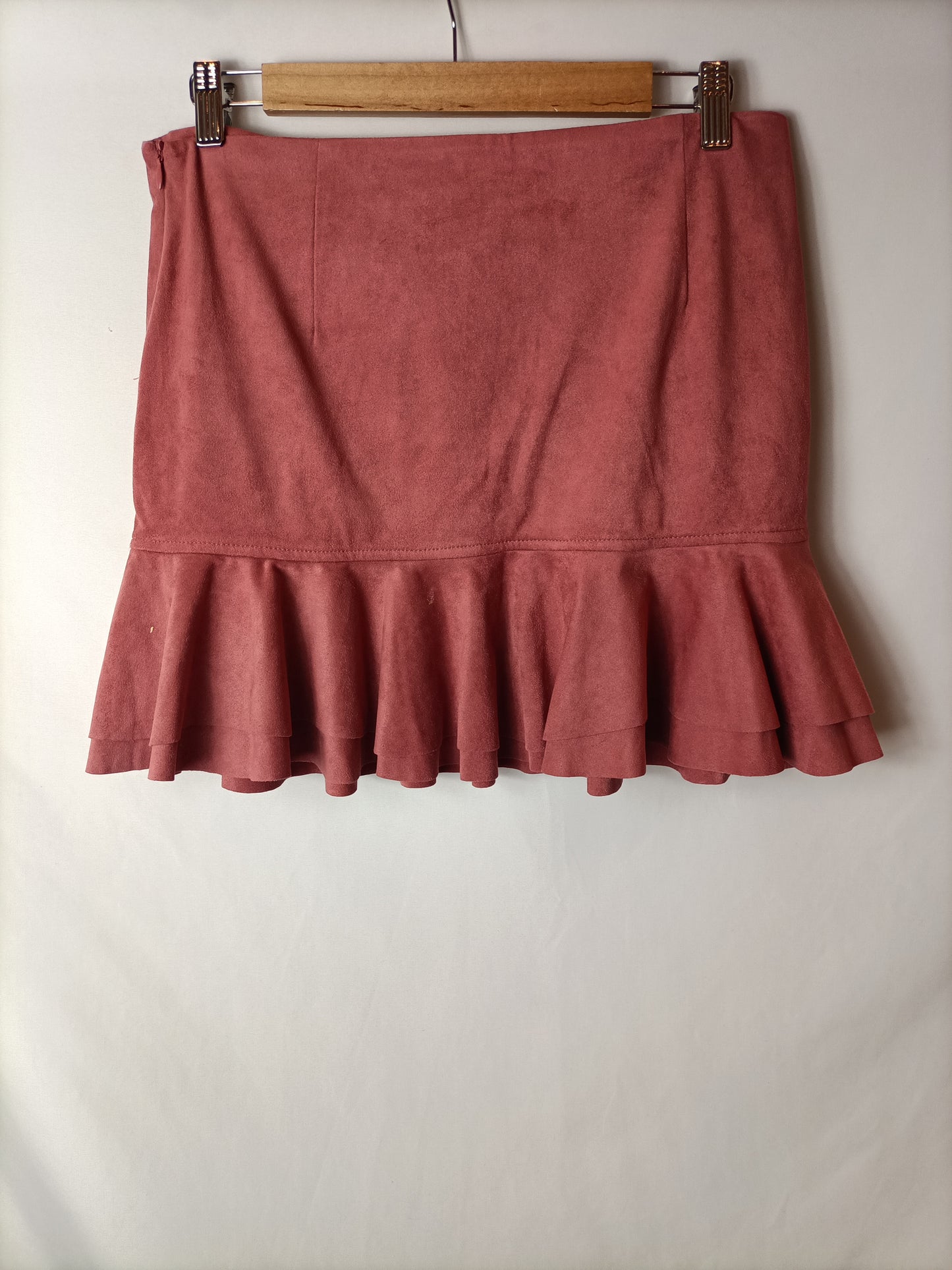 MANGO. Pink suede skirt size 38