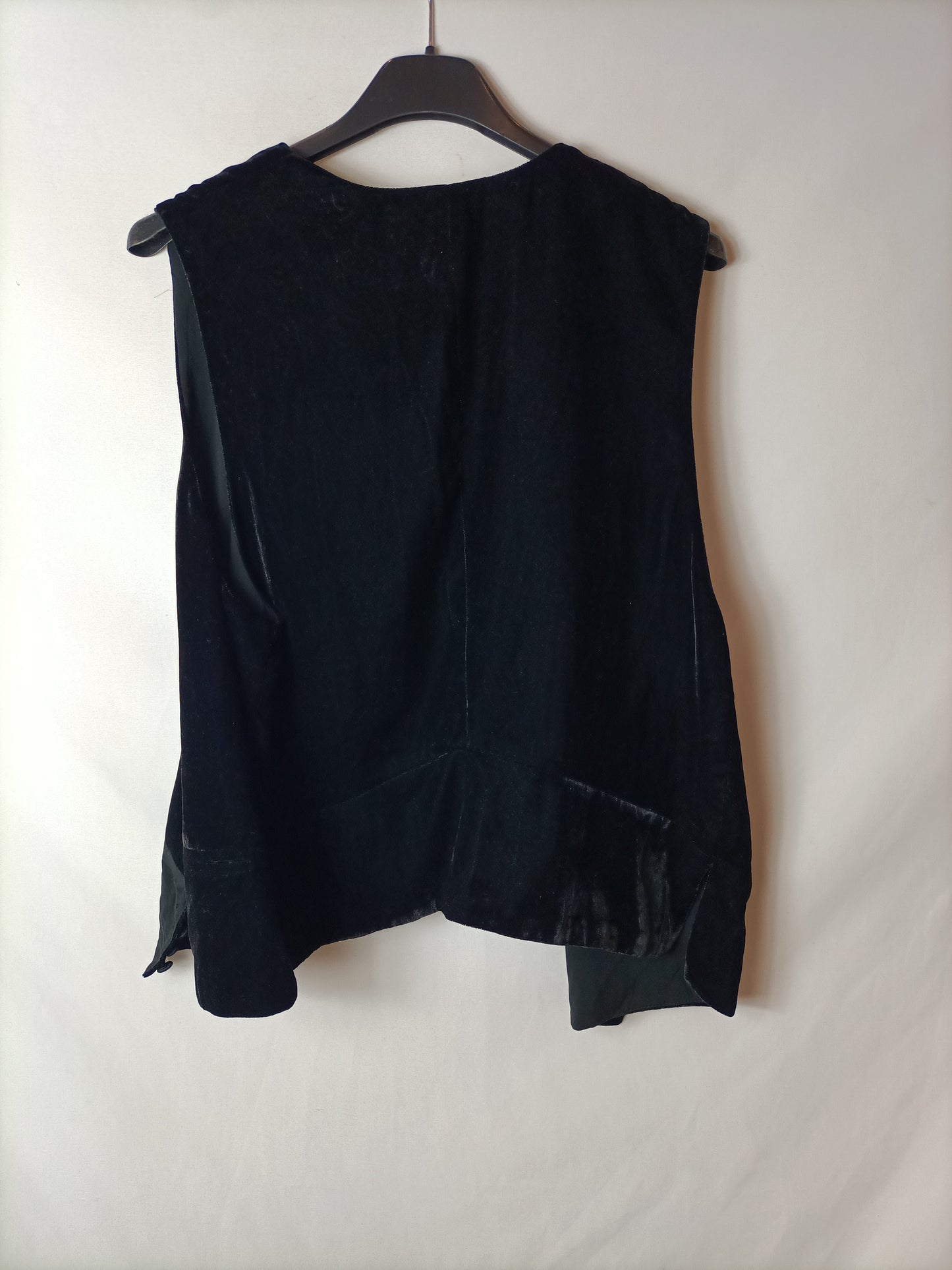 ZARA. Chaleco negro terciopelo T.s