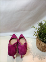 MANGO. zapatos rosa antelina T.37