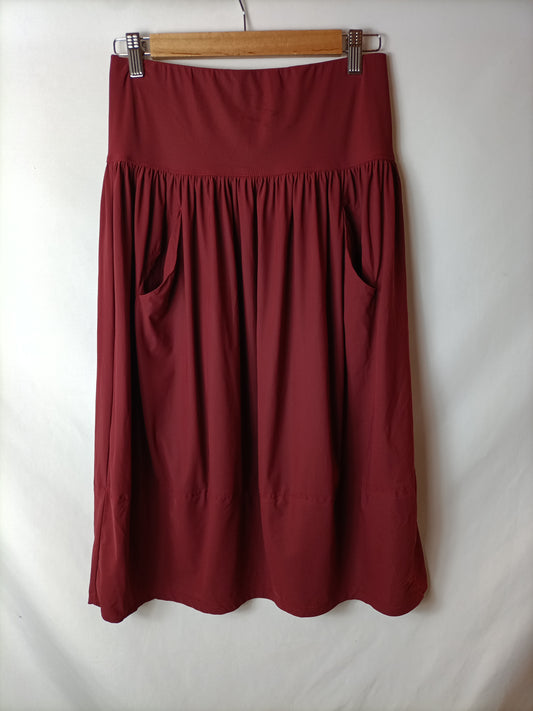 INDIES. Falda fluida burdeos textura. T M