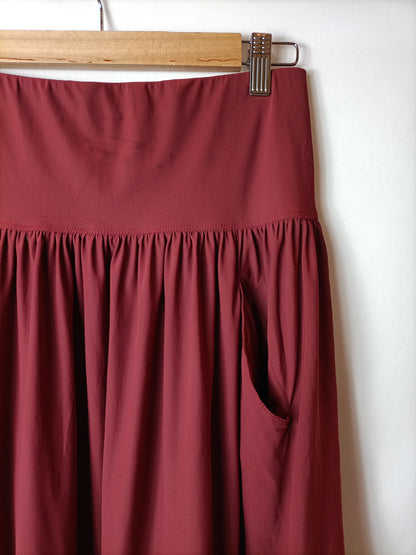 INDIES. Falda fluida burdeos textura. T M