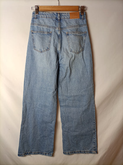 MANGO. Pantalón culotte tejido denim. T 12 años(XXS)