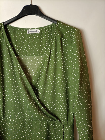 BEHULAH. Vestido verde lunares. T M