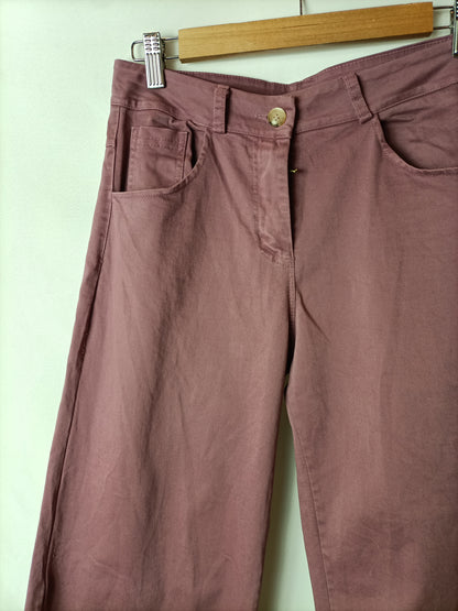 LUA. Pantalón culotte tejido denim morado. T S