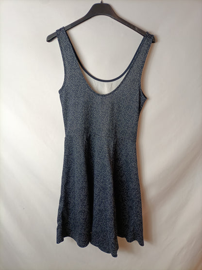 H&M. Vestido mini lunares azul. T S