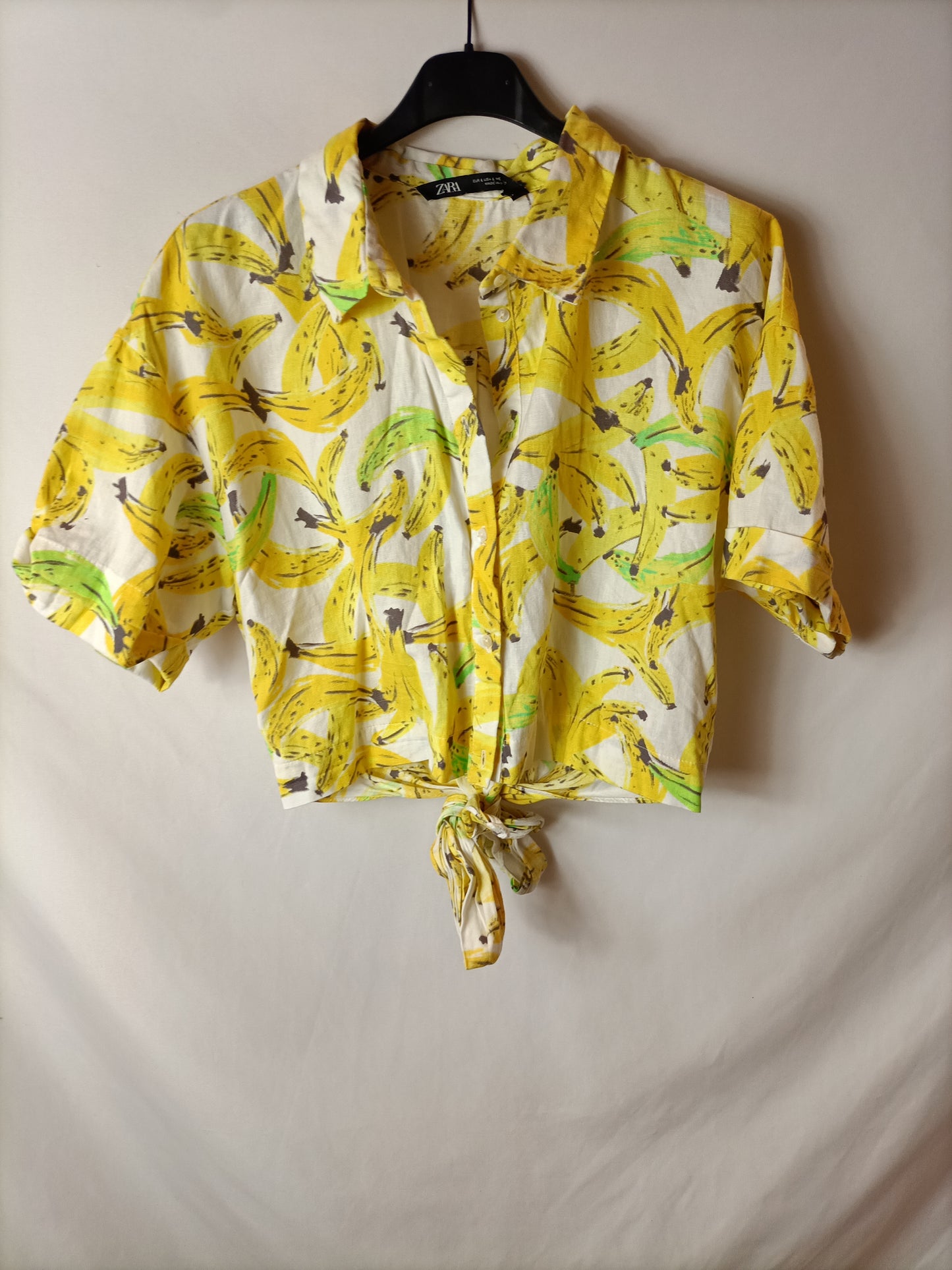 ZARA.  top fluido plátanos T.l