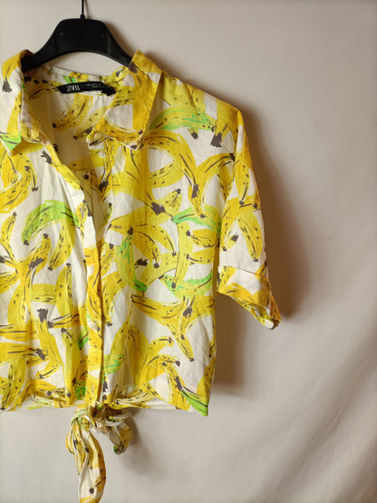 ZARA.  top fluido plátanos T.l