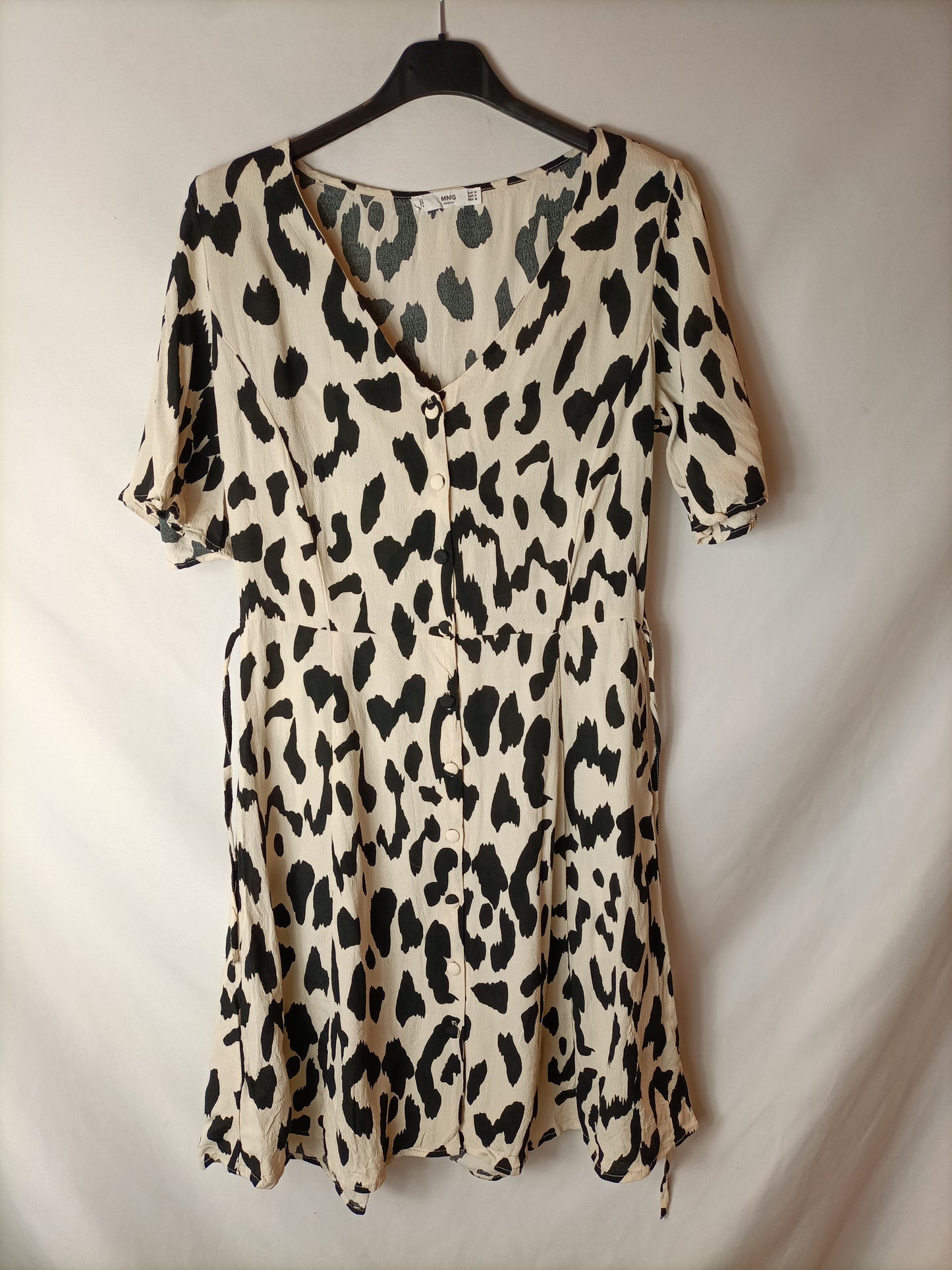 MANGO. Vestido abotonado estampado. T M