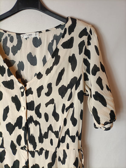 MANGO. Vestido abotonado estampado. T M