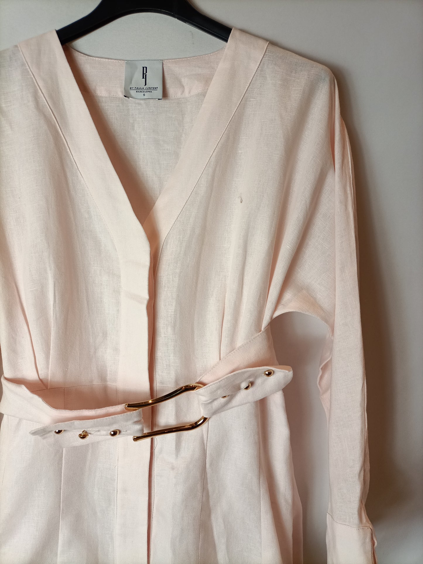 BY PAULA JUNYET. Vestido lino rosa T.s