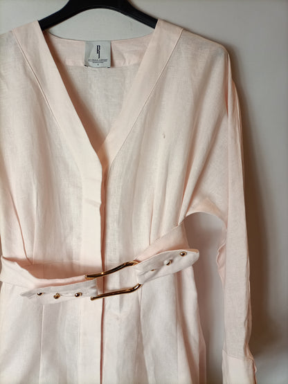 BY PAULA JUNYET. Vestido lino rosa T.s