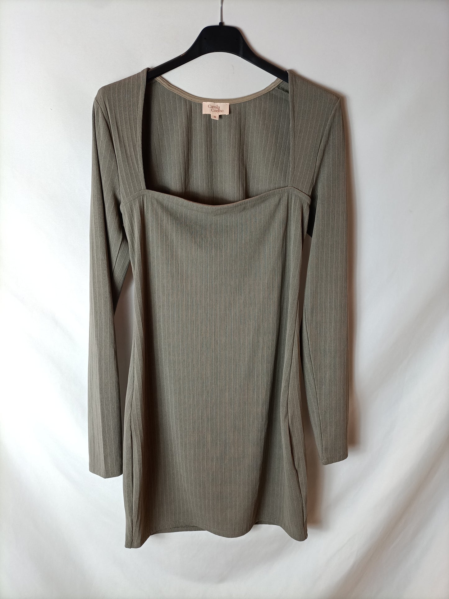 CAMILA COHELO. Ribbed beige dress Tm