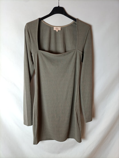 CAMILA COHELO. Ribbed beige dress Tm