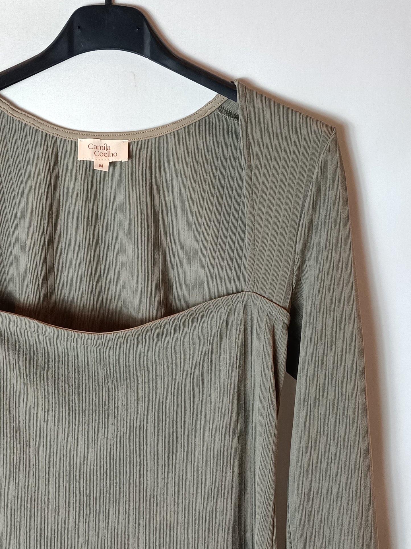 CAMILA COHELO. Ribbed beige dress Tm