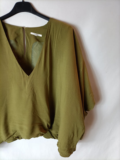 TULAROSA. Top verde bombacho T.m