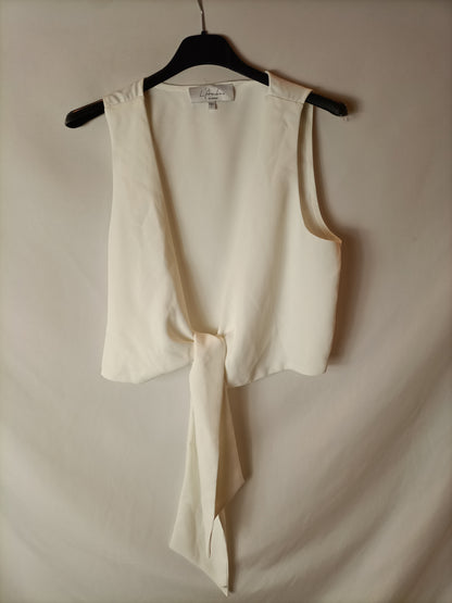 L'ACADEMIE. Top blanco cruzado blanco T.s