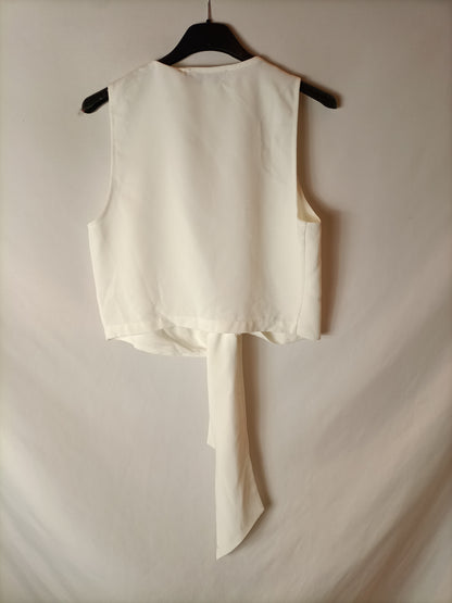 L'ACADEMIE. Top blanco cruzado blanco T.s