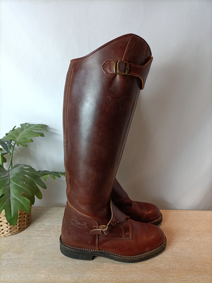 MIRAMANCHA. Botas marrones piel T.40