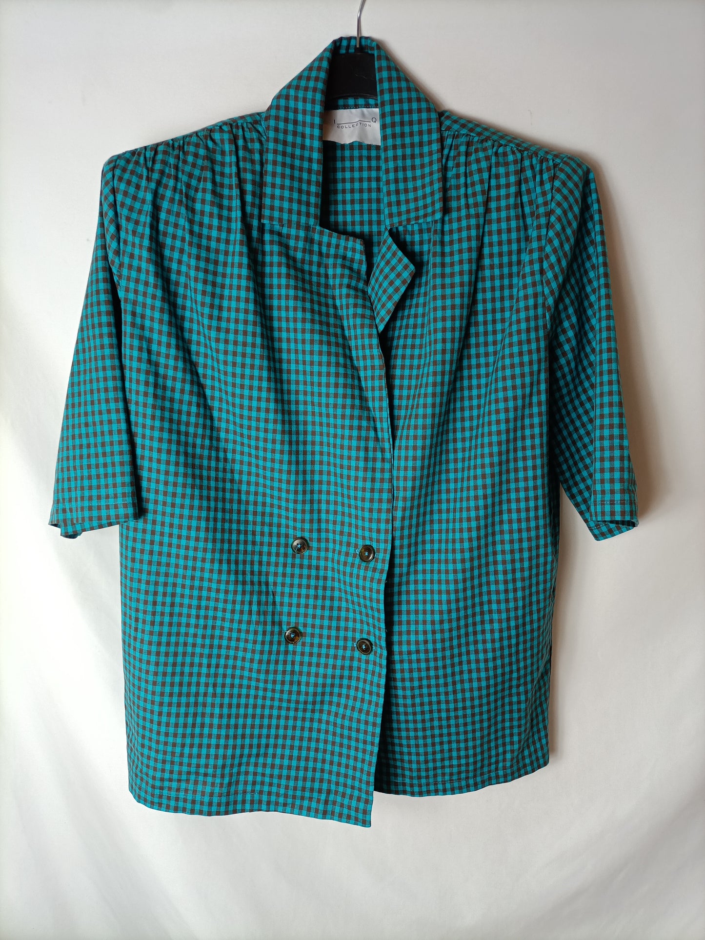 IQ COLLECTION. TOTAL LOOK: Gingham blouse and trousers. Size S/M