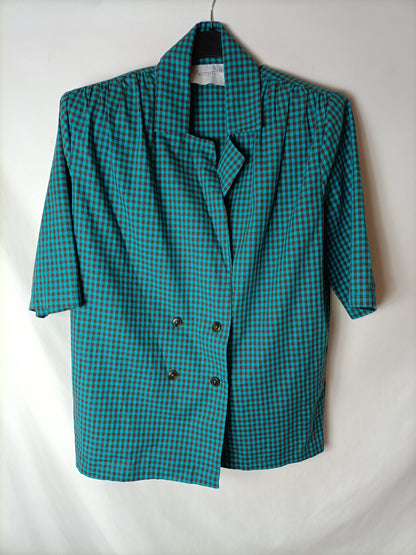 IQ COLLECTION. TOTAL LOOK: Gingham blouse and trousers. Size S/M