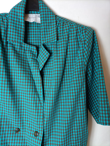 IQ COLLECTION. TOTAL LOOK: Gingham blouse and trousers. Size S/M