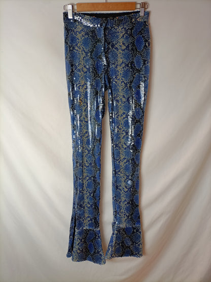 TOP SHOP. Animal print sequin pants. Size 36