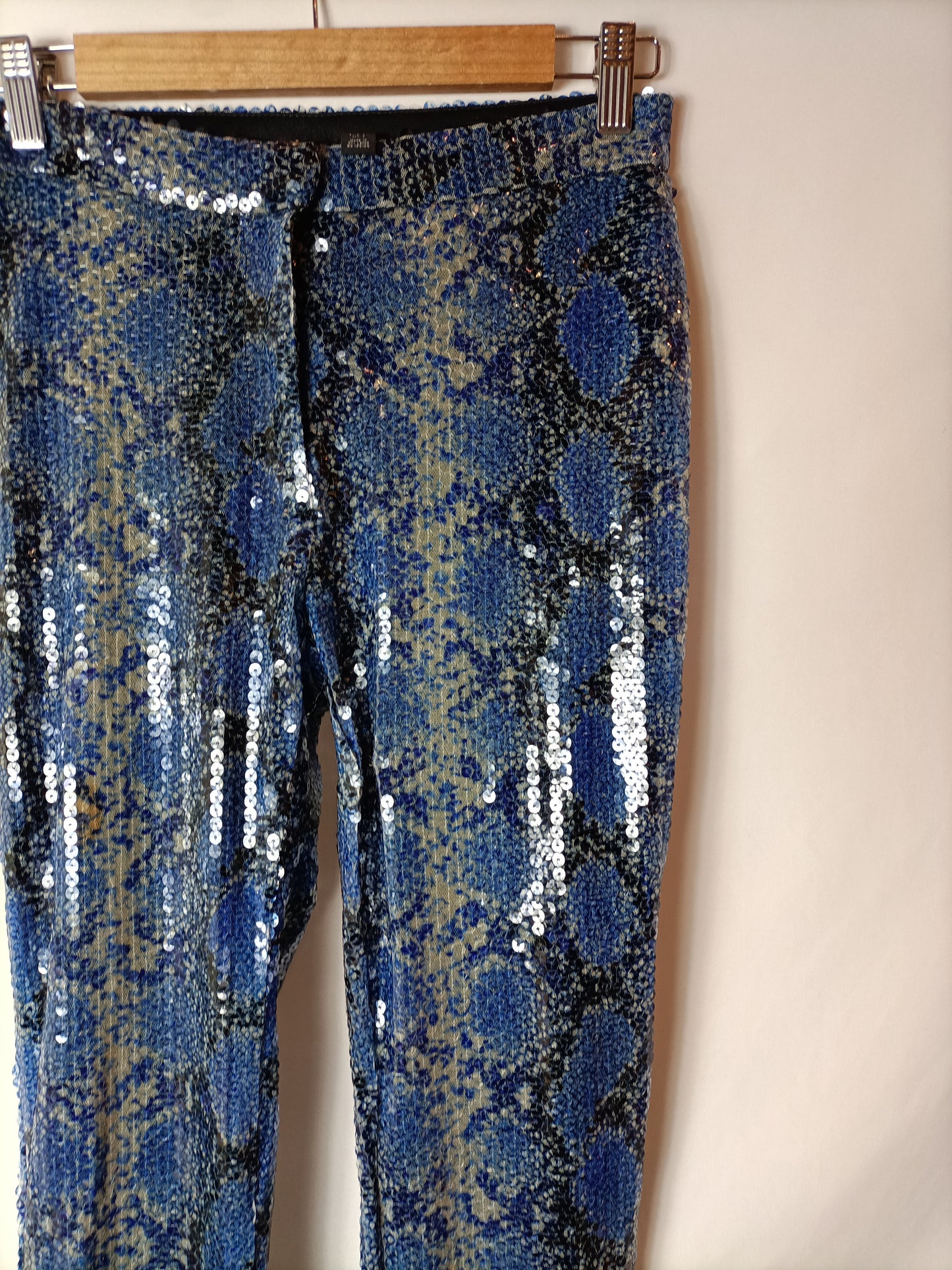 TOP SHOP. Animal print sequin pants. Size 36