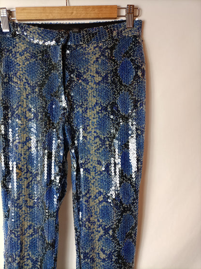 TOP SHOP. Animal print sequin pants. Size 36
