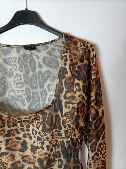 NBD. Semi-sheer animal print top. TM 