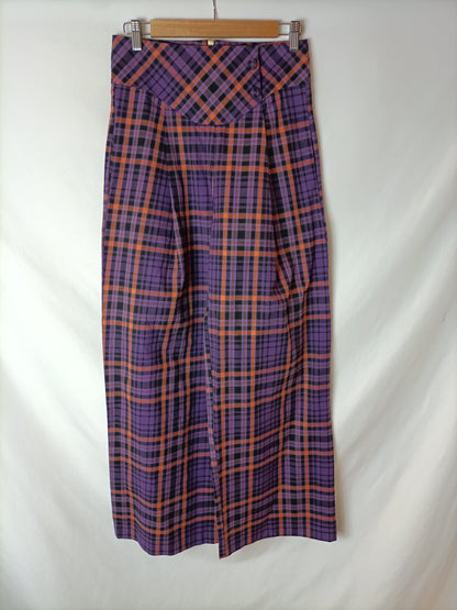 CHERUBINA. Purple plaid pants Ts