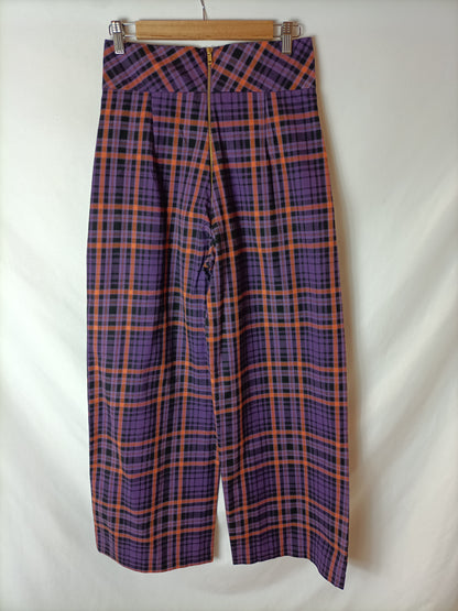 CHERUBINA. Purple plaid pants Ts