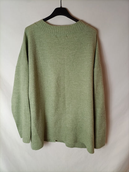 LEFTIES. Cardigan oversized verde claro. T L