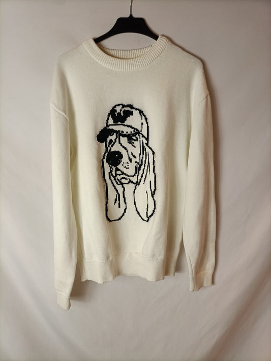 ZARA. White patterned sweater. TM